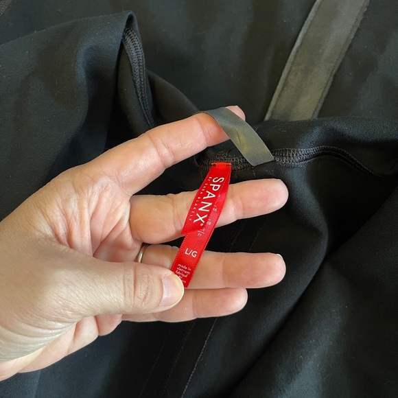 SPANX Faux Leather Convertible Jacket Black Coat Open Front Snap - Picture 7 of 7